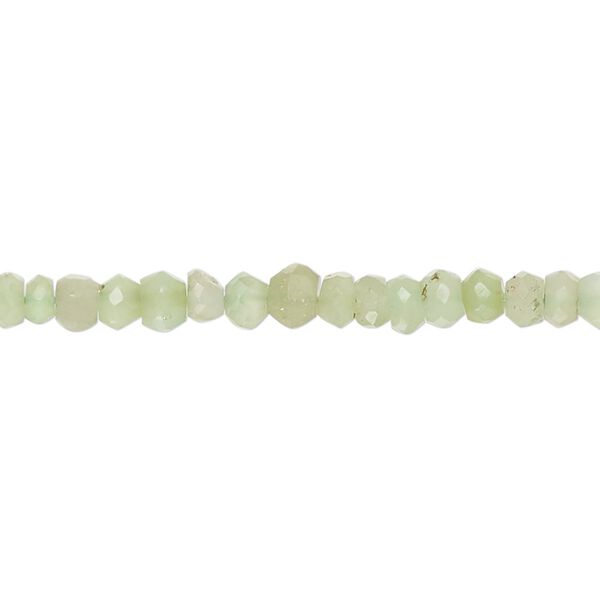 Chrysoprase 1pkg1, hand-cut faceted rondelle bead natural 14 inch 4x3mm-5x4mm / 4mm image number 0