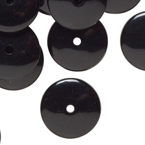 Bead, acrylic, pkg/2 ounces, black, 18x5mm-20x7mm rondelle.