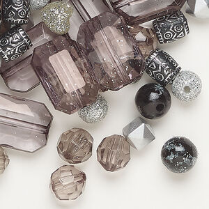 Bead mix 1pkg1, acrylic, mixed colors, 6mm-21x14mm mixed shapes, 54 grams.