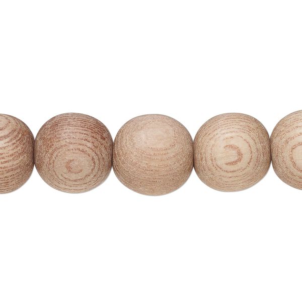 Bead, corkwood tree (natural), pkg/15-1/2 to 16 inches, 12mm round. image number 0