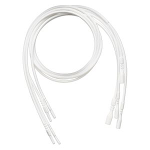 Necklace cord, silicone, opaque white, 2.2-2.5mm wide, 18 inches with snap closure. Sold per pkg of 4.