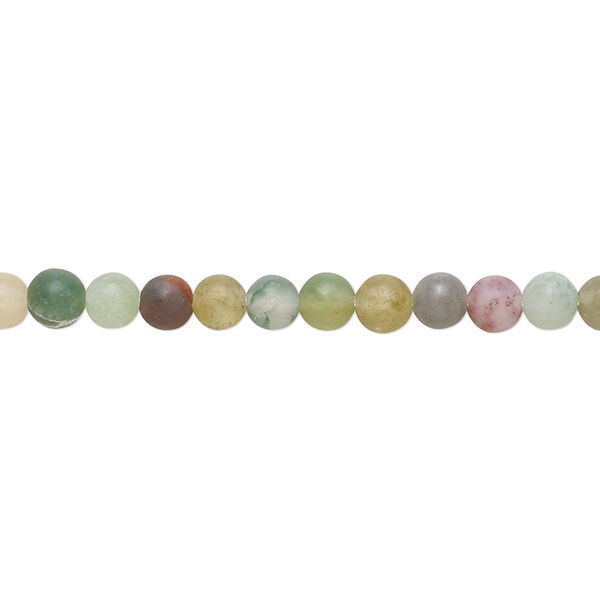 Bead, fancy jasper (natural), matte, 4mm round, B grade, Mohs hardness 6-1/2 to 7. Sold per 8-inch strand, approximately 45 beads. image number 0
