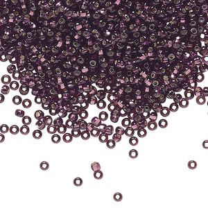 Seed bead, Preciosa Ornela Czech glass, pkg/500g, #11 rocaille, transparent silver-lined amethyst, (27060).