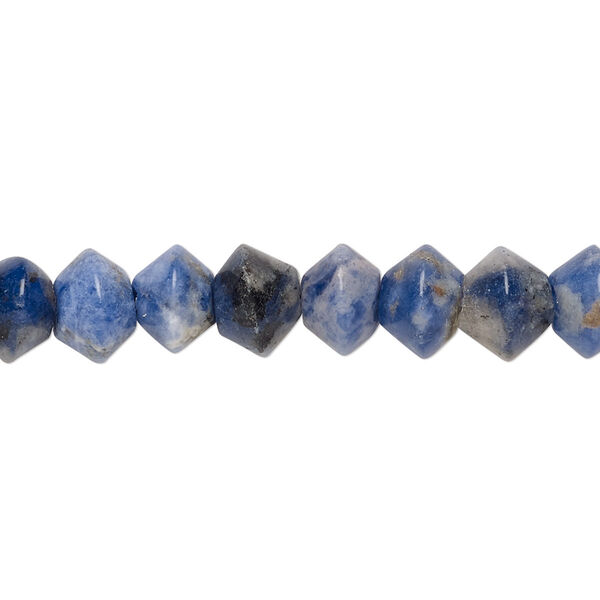 Bead, sodalite (natural), 8x6mm double cone, B grade, Mohs hardness 5 to 6. Sold per 15" to 16" strand. image number 0