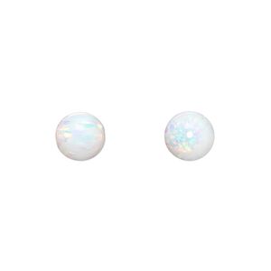 Bead, "opal" (silica and epoxy) (man-made), white, 8mm round. Sold individually.