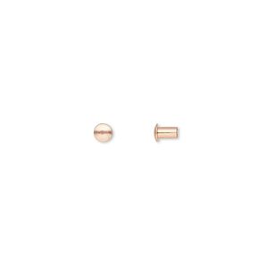 Rivet, copper, 3.5x3mm with 1.9mm shank. Sold per pkg of 100.