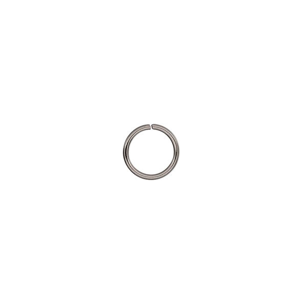Jump ring, stainless steel, 8mm round, 6.4mm inside diameter, 20 gauge. Sold per pkg of 500. image number 0