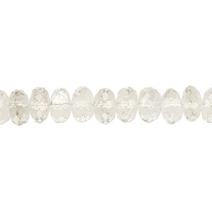 Green quartz 1pkg1, hand-cut faceted rondelle bead 8 inch 7x3mm-7x5mm