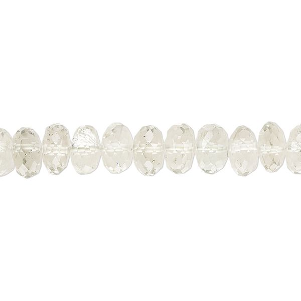 Green quartz 1pkg1, hand-cut faceted rondelle bead 8 inch 7x3mm-7x5mm image number 0