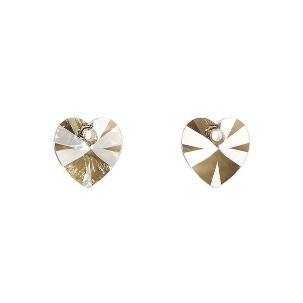 Drop 1pkg4 crystal bronze, Crystal Passions&reg; 10.3x10mm pendant heart 6228 image number 0