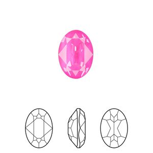 Fancy stone 144pk crystal electric pink ignite LacquerPRO, Swarovski® 14x10mm oval 4120