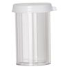 Vial, polystyrene and plastic, clear and white, 1-1/2 x 1-inch small vial with snap on cap. Sold per pkg of 6. image number 1