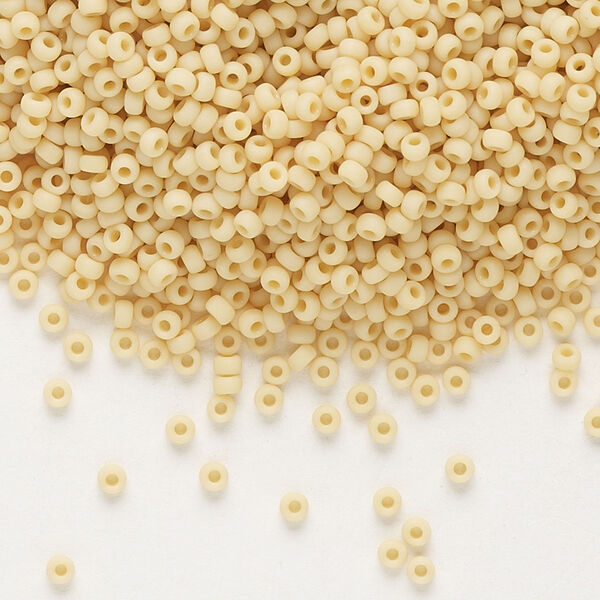 Seed bead, Miyuki, glass, pkg/25g, #11 rocaille, opaque matte pear, (RR-493F). image number 0