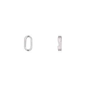 Split ring, silver-plated steel, 8x4mm oval with 6x2mm hole. Sold per pkg of 100.
