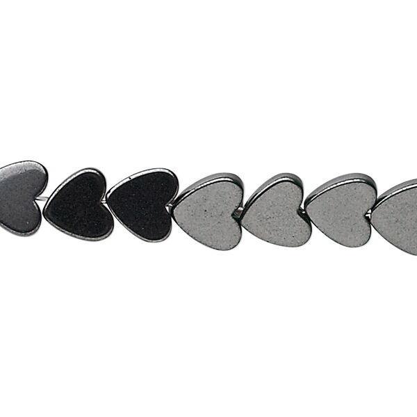 Bead, Hemalyke™ (man-made), 8mm flat heart. Sold per 15-1/2" to 16" strand. image number 0