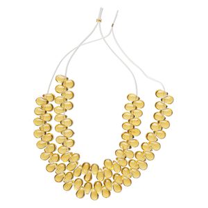 Bead, glass, translucent amber, 6x4mm top-drilled teardrop. Sold per pkg of 90.