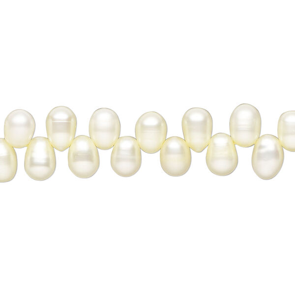Freshwater pearl 1pkg1, rice C grade, 15 inch canary 5x4mm-8x5mm cultured image number 0