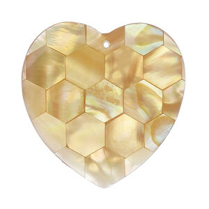 Black lip shell / gold lip shell / mother-of-pearl shell 1pkg1, top-drilled 1sided flat heart focal 34-35mm