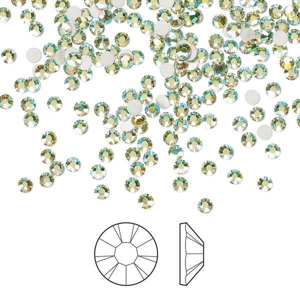 Flat back 144pk limecicle AB foil back, Preciosa MAXIMA Czech crystal rhinestone 2.1-2.3mm chaton rose round SS7 image number 0
