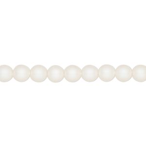 Pearl 100pk pearlescent white, Crystal Passions® 5mm round 5810