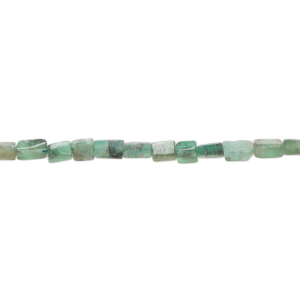 Bead 1pkg1 green aventurine, 4x3mm-6x4mm hand-cut flat rectangle D grade, 14 inch natural image number 0
