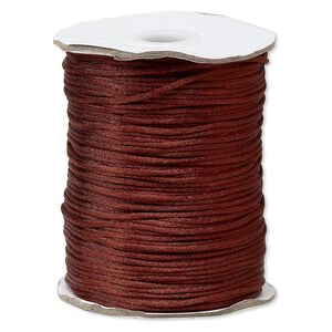 Cord, Satinique™, satin, copper, 1.5mm small. Sold per 400-foot spool.