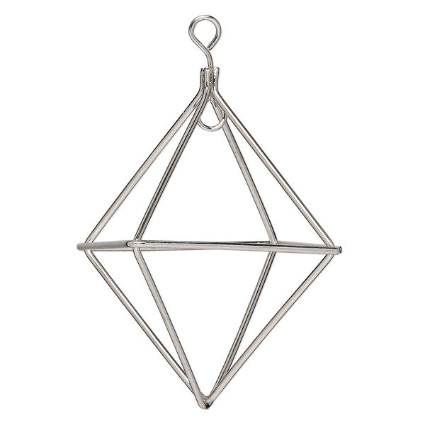 Wire frame, imitation rhodium-finished steel, 3-1/2 x 3-inch point. Sold individually. image number 0