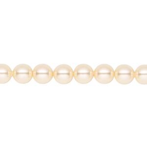 Pearl 50pk light gold, Crystal Passions® 6mm round 5810