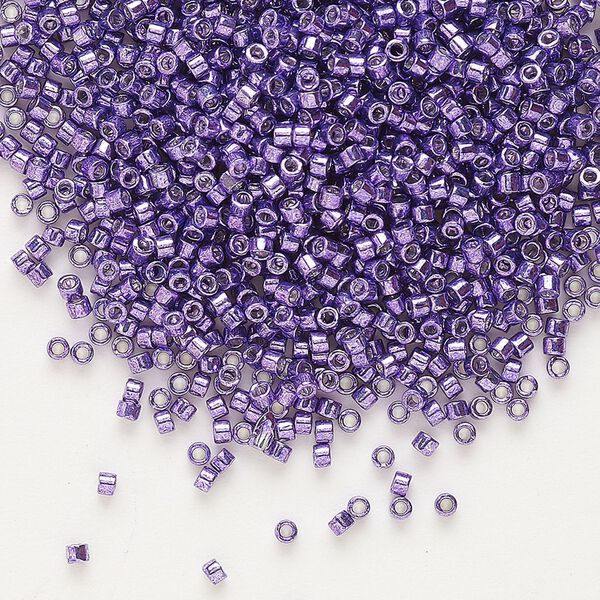 Seed bead, Delica®, glass, pkg/250g, #11 round, opaque galvanized dark lilac (DB-0430). image number 0