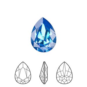 Fancy stone 48pk crystal royal blue DeLite, Swarovski® 18x13mm pear 4320