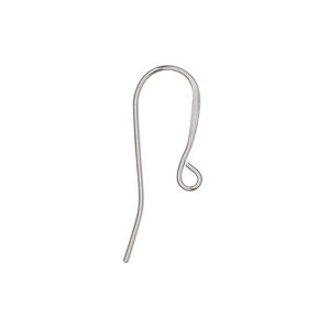 Ear wire fishhook 1pkg40, 17mm flat / open loop, 21 gauge stainless steel 20 pair