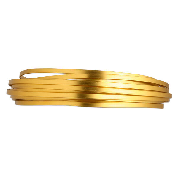 Wire, anodized aluminum, gold, 3.5x1mm flat, 16 gauge. Sold per pkg of 18 feet. image number 0