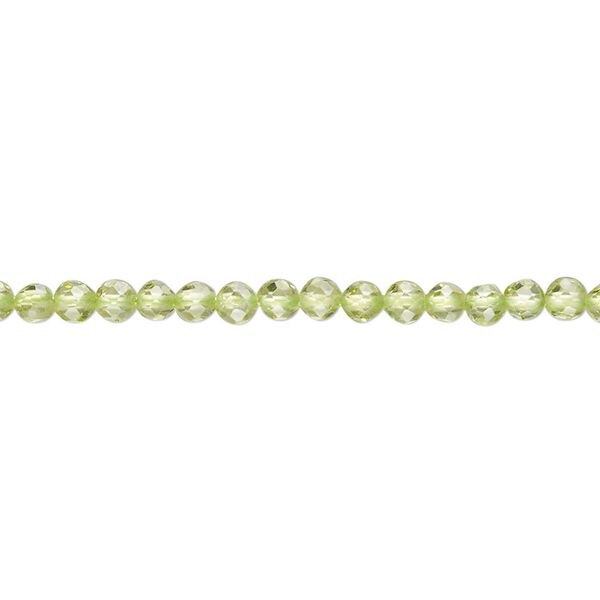 Peridot 1pkg1, faceted round bead natural 15.5-16 inch 3mm image number 0