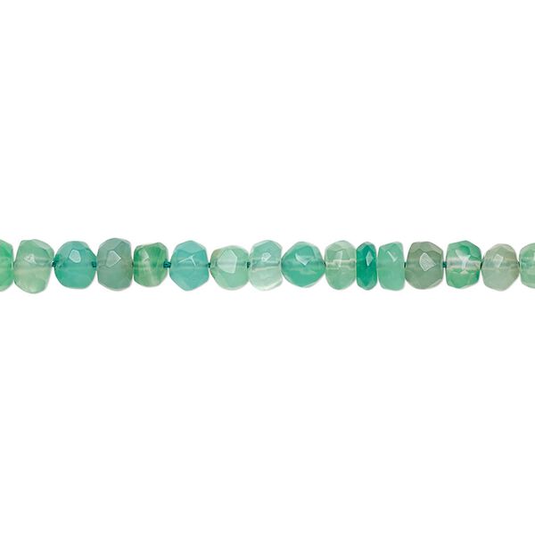 Green onyx 1pkg1, hand-cut tumbled rondelle bead 13 inch 4x2mm-6x3mm image number 0