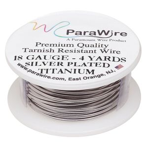 Wire, ParaWire™, titanium-finished copper, round, 18 gauge. Sold per 4-yard spool.