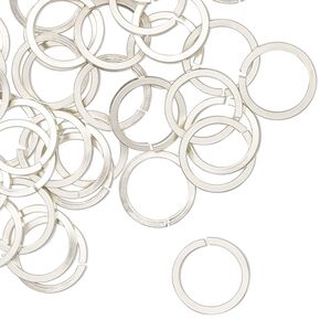 Jump ring, copper / zinc / nickel, nickel silver, 10mm hand-cut round square wire, 7.8mm inside diameter, 18 gauge. Sold per pkg of 50.