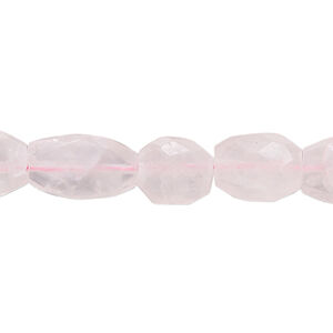 Rose quartz 1pkg1, hand-cut faceted puffed oval bead natural, 13 inch 10x8mm-14x9mm