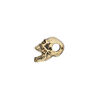 Bead, pewter (tin-based alloy), pkg/1, antique gold plate, 14x10mm skull. image number 1