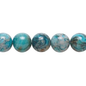 Crazy lace agate 1pkg1, round bead 15.5-16 inch 10mm