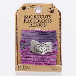 Ribbon, polyester, purple ombre, 7/8 inches wide with crinkle. Sold per pkg of 36 inches.