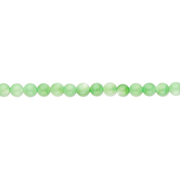 Bead, mother-of-pearl shell (dyed), mint green, 3mm round. Sold per 15" to 16" strand. image number 0