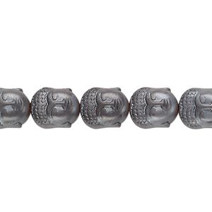 Hemalyke™ 1pkg1, matte Buddha head bead 15.5-16 inch 10x9mm