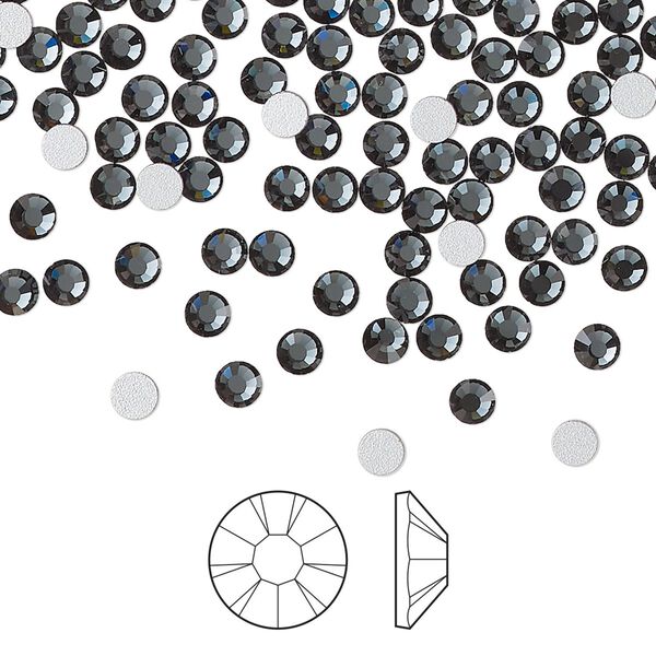 Flat back 144pk light graphite foil back, Preciosa VIVA 12® Czech crystal rhinestone 3-3.2mm chaton rose round SS12 image number 0
