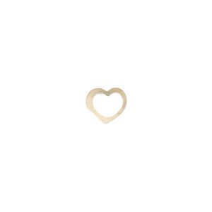Charm, 14Kt gold-filled, 8.5x7mm single-sided open heart. Sold per pkg of 4.