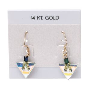 Earring card, flocked plastic, grey and black, 2x2-inch square with "14 KT. GOLD." Sold per pkg of 25.