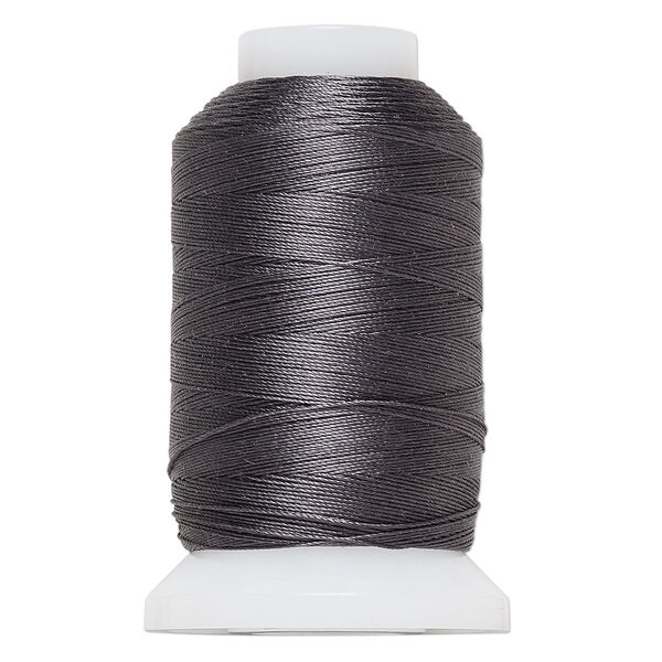 Thread, Purely Silk™, dark grey, size B. Sold per 390-yard spool. image number 0