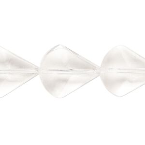 Bead, glass, clear, 19x16mm beveled puffed teardrop. Sold per 14-inch strand.