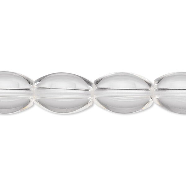 Bead, quartz crystal (natural), 14x10mm oval, A- grade, Mohs hardness 7. Sold per 8-inch strand, approximately 15 beads. image number 0