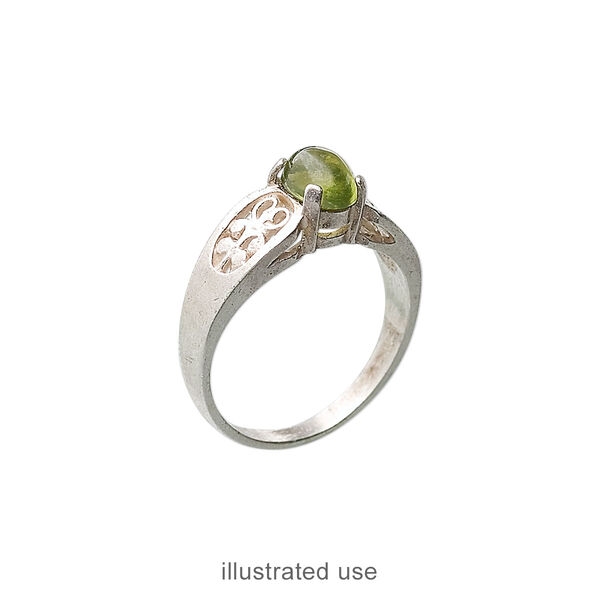Ring, Sure-Set™, sterling silver, filigree band with 7x5mm 4-prong oval setting, size 6. Sold individually. image number 1