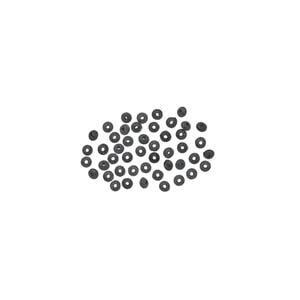 Mini Bead Huggers&trade;, silicone, black, 1.5x0.5mm rondelle. Sold per pkg of 50.